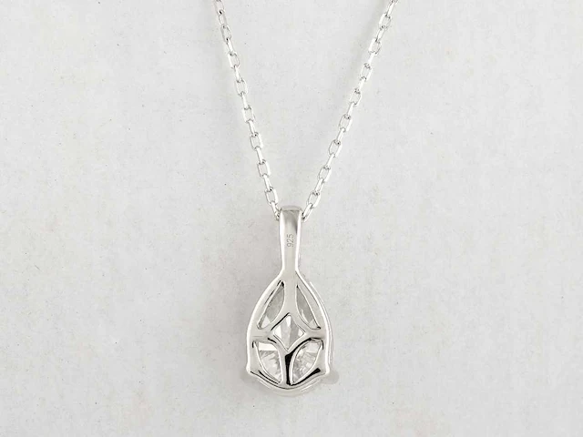 2.01cts lab grown diamond necklace with pendant 18 inch - afbeelding 3 van  5