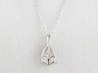 2.01cts lab grown diamond necklace with pendant 18 inch - afbeelding 3 van  5
