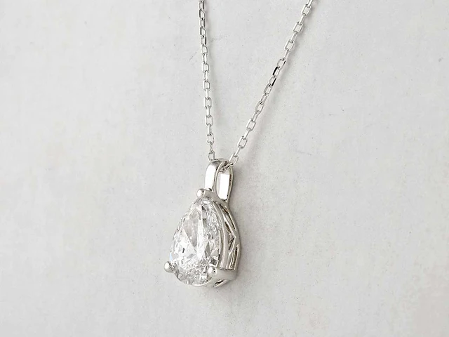 2.01cts lab grown diamond necklace with pendant 18 inch - afbeelding 4 van  5