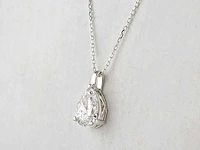 2.01cts lab grown diamond necklace with pendant 18 inch - afbeelding 4 van  5