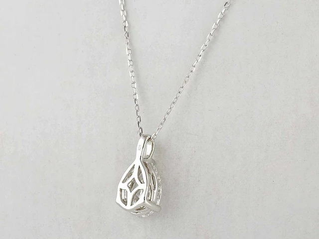 2.01cts lab grown diamond necklace with pendant 18 inch - afbeelding 5 van  5