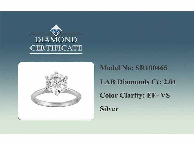 2.01cts lab grown diamond ring size-eu-54 - afbeelding 8 van  8