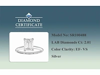 2.01cts lab grown diamond ring size-eu-54 - afbeelding 9 van  9