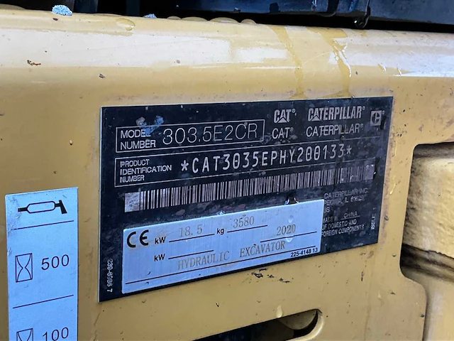 2020 cat 303.5e2 minigraafmachine - afbeelding 26 van  32