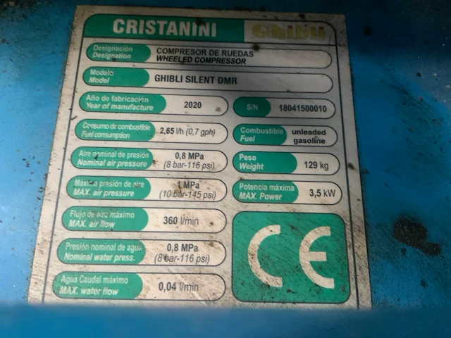 2020 cristanini ghibli mixer grafitti / kauwgom verwijderaar - afbeelding 6 van  14