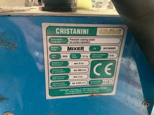 2020 cristanini ghibli mixer grafitti / kauwgom verwijderaar - afbeelding 11 van  14