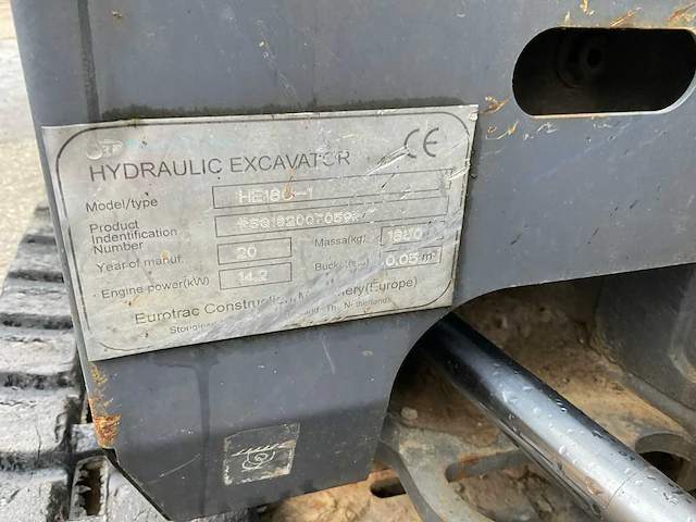 2020 eurotrac he18c-1 minigraafmachine - afbeelding 11 van  20