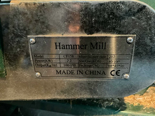 2020 hamermolen hout 230v 100 a 150kg/h - afbeelding 2 van  11