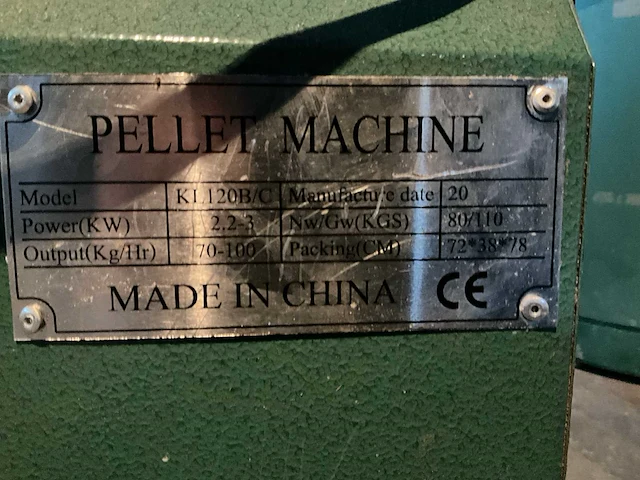2020 hout pellet pers machine kl 120b/c 230v - afbeelding 6 van  6