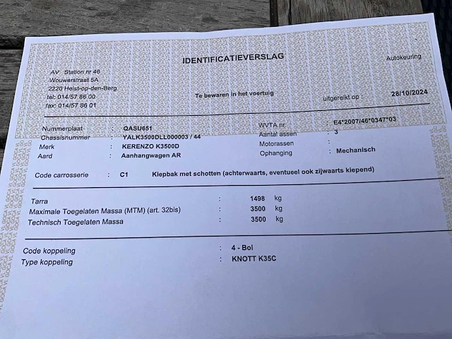 2020 kerenzo k3500d aanhangwagen kipper - afbeelding 28 van  38