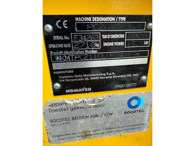 2020 komatsu pc26 rupsgraafmachine - afbeelding 5 van  13