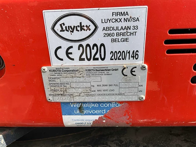2020 kubota kx080-4&2 rupsgraafmachine - afbeelding 13 van  22
