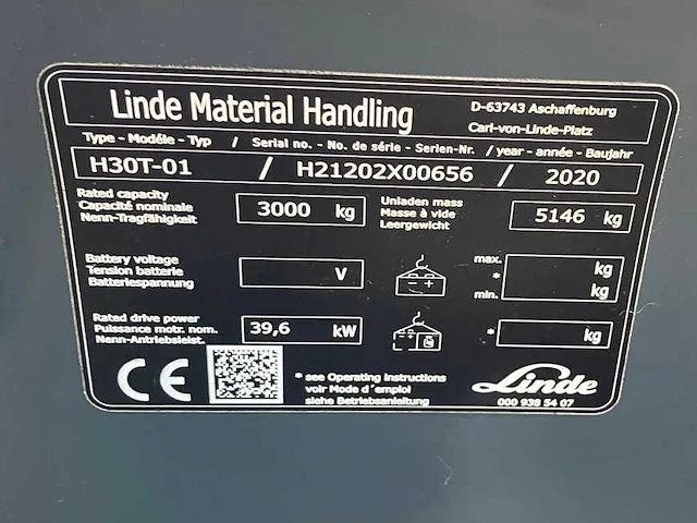 2020 linde h30t vorkheftruck - afbeelding 71 van  73