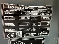 2020 linde h80d vorkheftruck met dubbele vork - afbeelding 68 van  71