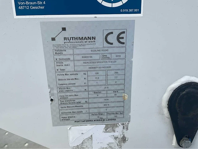 2020 mercedes-benz sprinter 314 cdi sprinter hoogtewerker - afbeelding 32 van  47