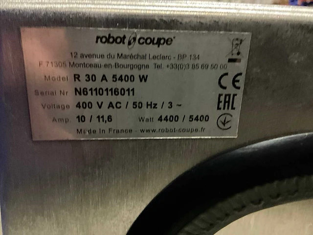 2020 robot coupe r30a bowl cutter - afbeelding 9 van  9