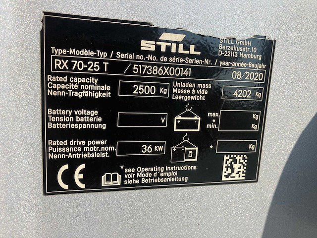 2020 still rx70-25t vorkheftruck - afbeelding 46 van  50