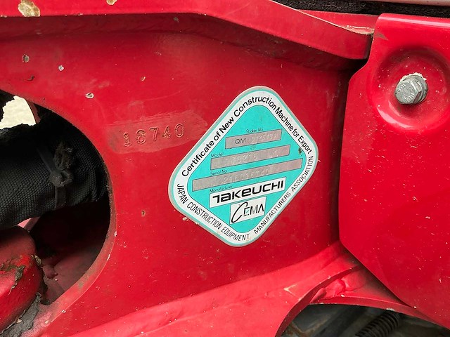2020 takeuchi tb216 minigraafmachine - afbeelding 13 van  21