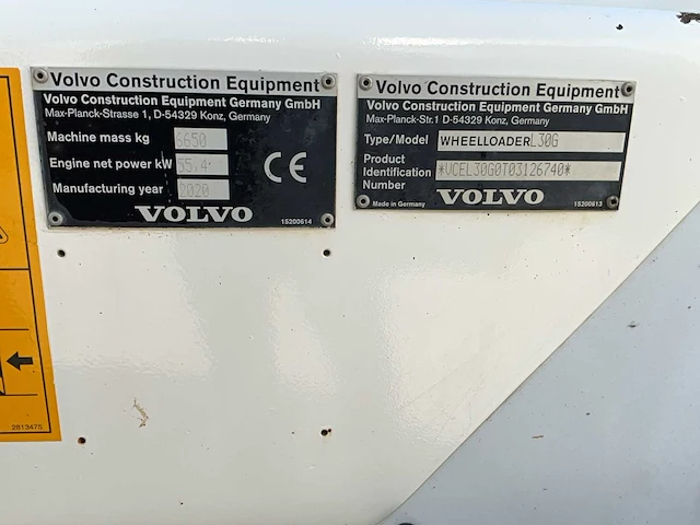 2020 volvo l30g wiellader - afbeelding 22 van  29
