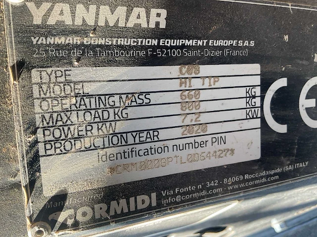 2020 yanmar c 08 hi tip mini-rupsdumper - afbeelding 3 van  14