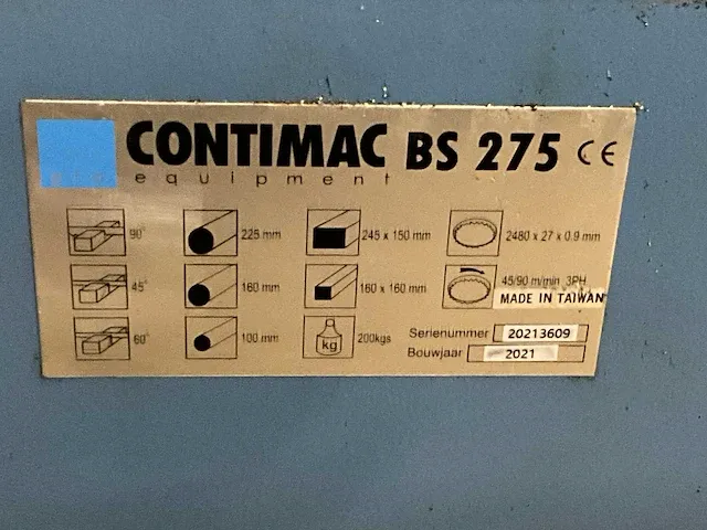 2021 contimac bs 275 bandzaagmachine - afbeelding 2 van  10