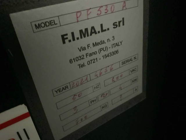 2021 fimal pf 530 a vlakschaafmachines - afbeelding 6 van  7