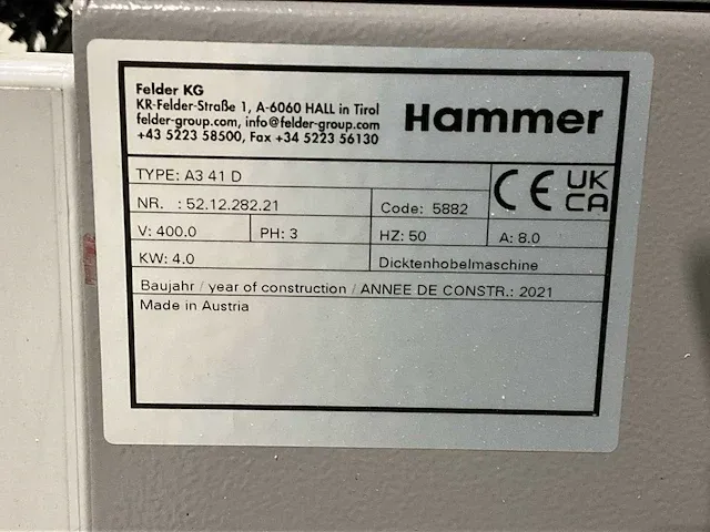 2021 hammer a3 41-d vandiktebank - afbeelding 6 van  6