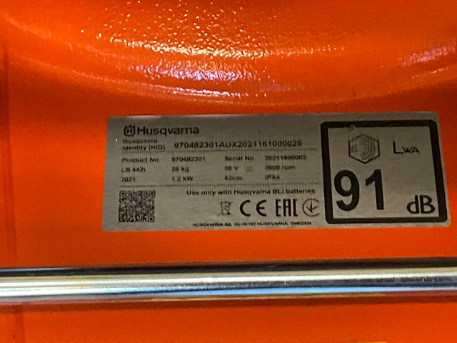 2021 husqvarna lb442i accu duw grasmaaier mulcher - afbeelding 9 van  10