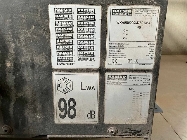 2021 kaeser m58 utility luchtcompressor - afbeelding 2 van  10