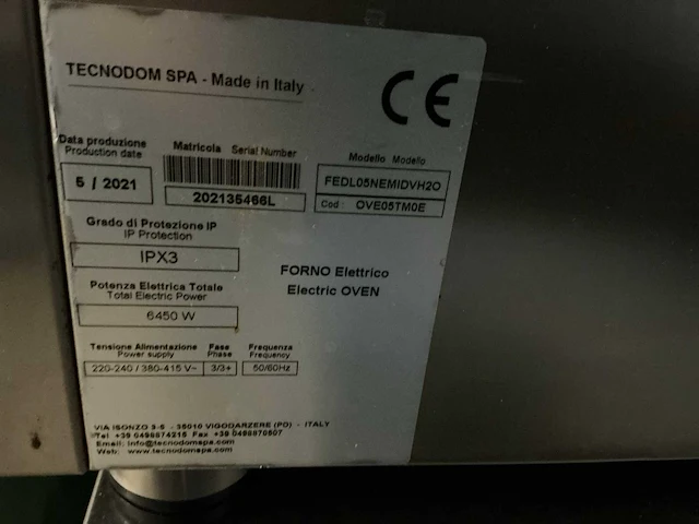 2021 nerone tecnodom fedl05nemidvh20 heteluchtoven - afbeelding 5 van  5