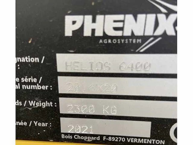 2021 phenix helios 6400 weideg (demo) - afbeelding 8 van  8