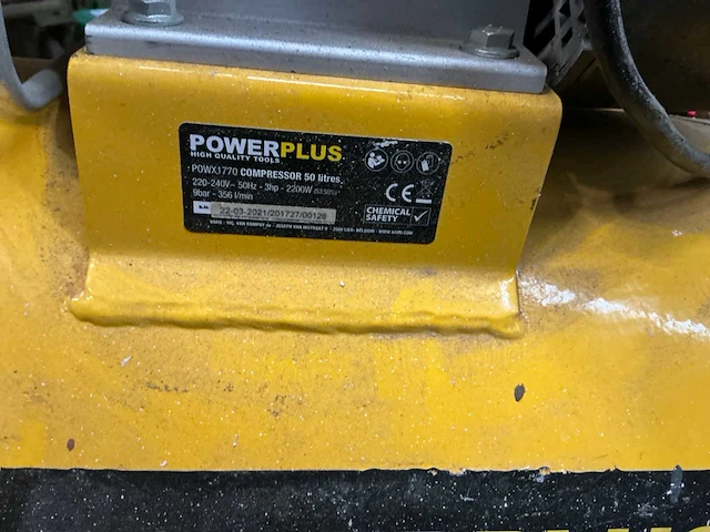 2021 powerplus powx1770 mobiele compressor - afbeelding 4 van  5