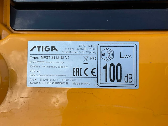 2021 stiga e-ride c500 grasmaaiers - afbeelding 7 van  16