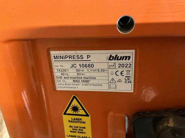 2022 blum minipress p rijboringmachine - afbeelding 7 van  15