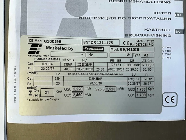 2022 diamond g9/m10i8 kookketel - afbeelding 9 van  9