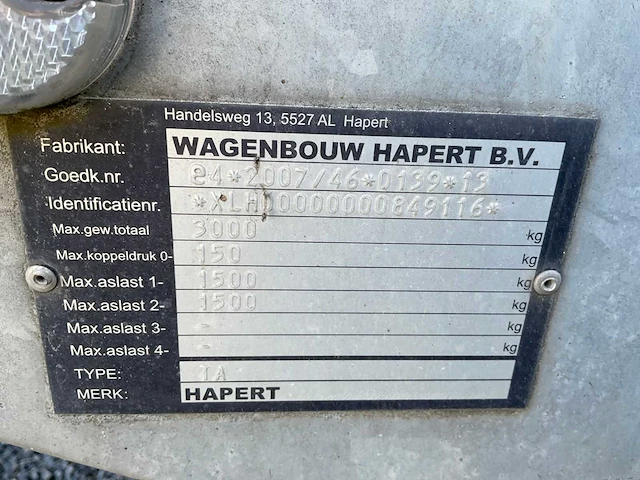 2022 hapert sapphire aanhangwagen - afbeelding 16 van  17