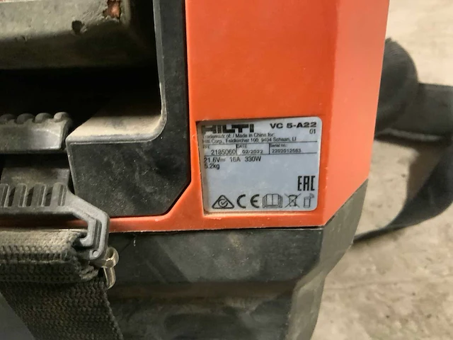 2022 hilti vc 5-a22 draagbare accu stofzuiger - afbeelding 5 van  6