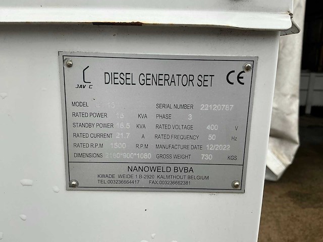 2022 javac sl15 stroomgenerator - afbeelding 6 van  14