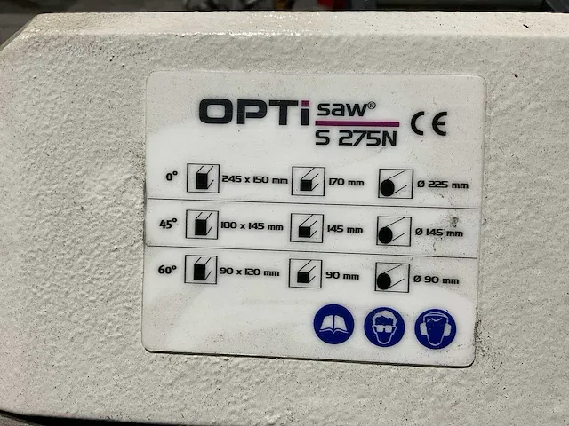 2022 optimum s275n bandzaagmachine - afbeelding 3 van  13