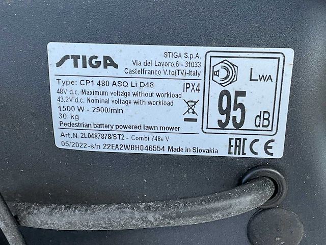 2022 stiga combi 748 e v grasmaaiers - afbeelding 4 van  12