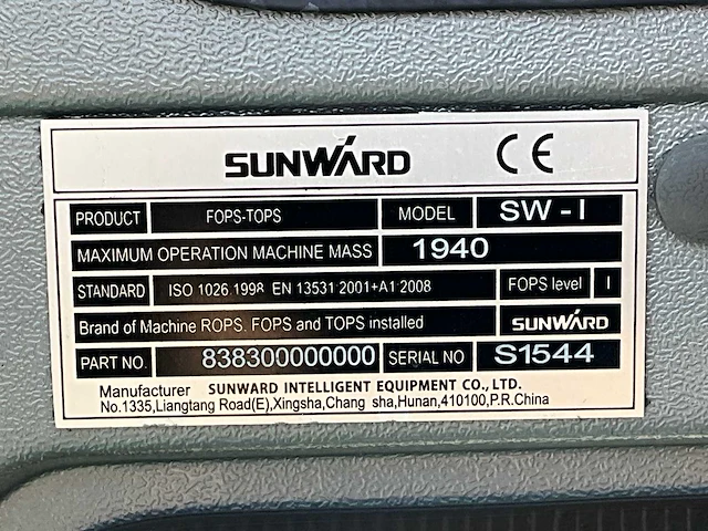 2022 sunward swe20f minigraafmachine - afbeelding 13 van  27