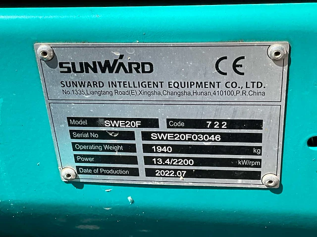 2022 sunward swe20f minigraafmachine - afbeelding 15 van  27