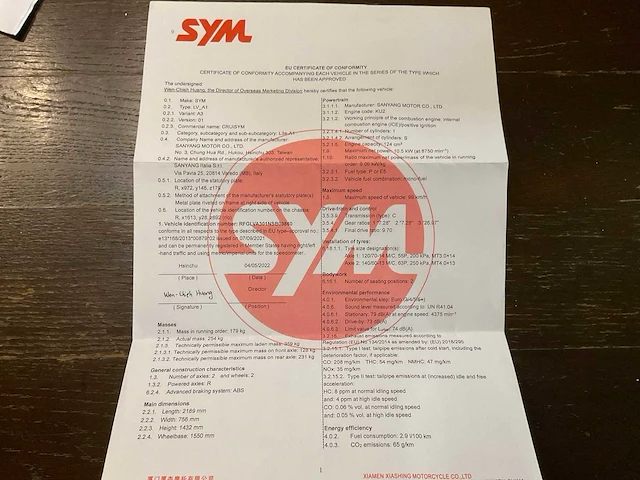 2022 sym cruisym 125cc motorscooter - afbeelding 16 van  24