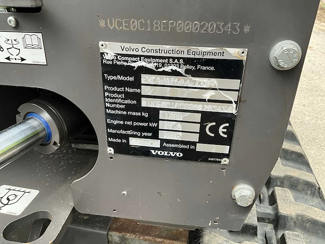 2022 volvo ec18e minigraafmachine - afbeelding 17 van  38