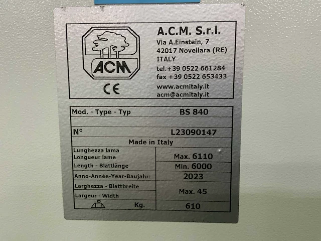 2023 acm bs 840 lintzaagmachine - afbeelding 6 van  14