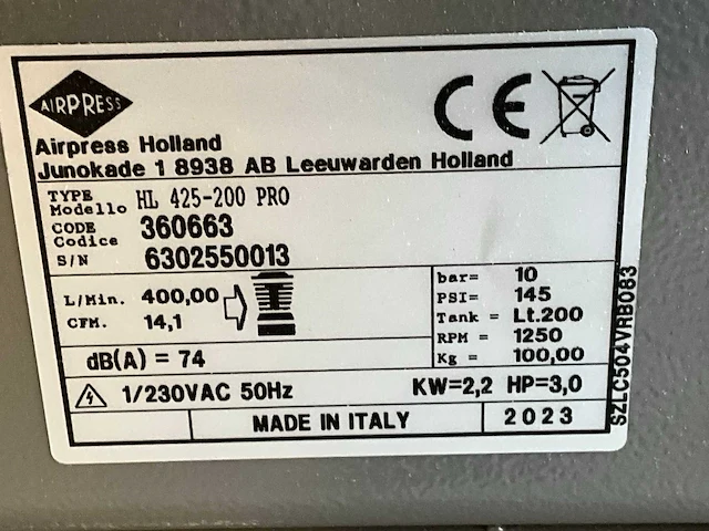 2023 airpress hl 425-200 pro luchtcompressor - afbeelding 6 van  14