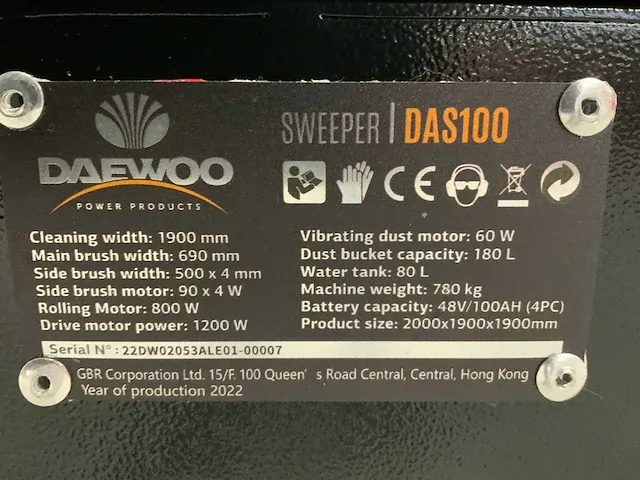 2023 daewoo das100 cabine veegmachine - afbeelding 13 van  27