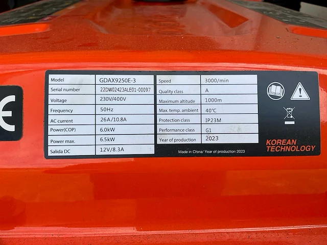 2023 daewoo gdax9250e-3 stroomgenerator - afbeelding 8 van  13