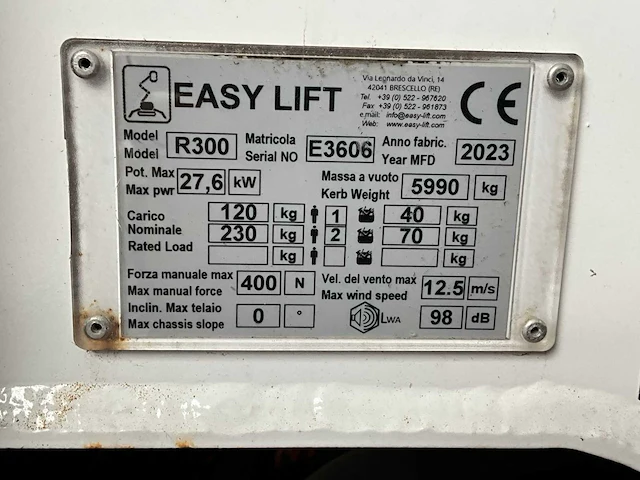 2023 easylift r300 spinhoogwerker - afbeelding 1 van  1