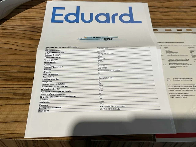 2023 eduard autotrailer aanhangwagen - afbeelding 11 van  11